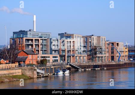 Riverside apartment next to the River Trent in Nottingham, UK Stock Photo