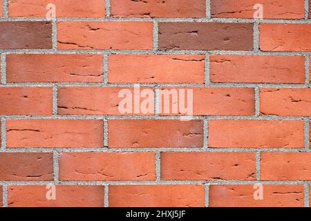 Background from a new red brick wall Stock Photo