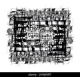 Black ink splash on white background. Element for design. Stock Photo