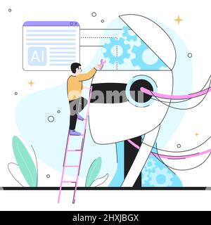 Multiuse AI Cyber Graphic Illustration. Vector illustration Stock Vector