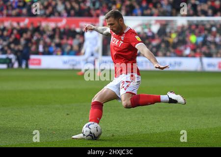 NOTTINGHAM, UK. MAR 12TH  Steve Cook of Nottingham Forest in action during the Sky Bet Championship match between Nottingham Forest and Reading at the City Ground, Nottingham on Saturday 12th March 2022. (Credit: Jon Hobley | MI News) Stock Photo