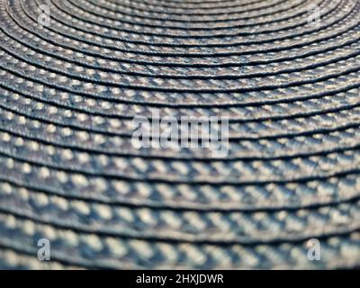 Blue circles textured textile background close-up Stock Photo