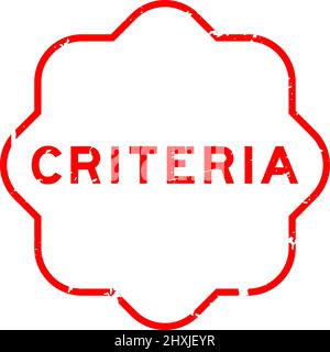 Grunge red criteria word rubber seal stamp on white background Stock ...