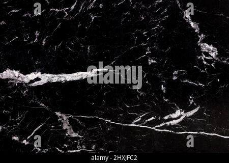 Natural Nero Marquina - marble background in stylish black color, texture for your personal amazing design look. Stock Photo