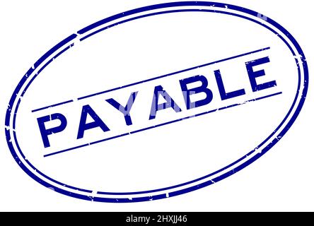 Grunge blue paid oval rubber seal stamp on white background Stock ...