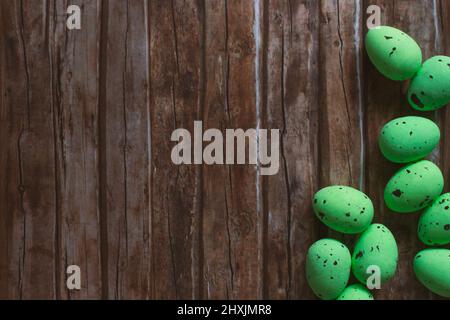 Easter eggs on wood background Stock Photo