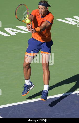 Rafael Nadal (ESP) defeated Sebastian Korda (USA) 6-2, 1-6, 7-6 (7-3), at the BNP Paribas Open being played at Indian Wells Tennis Garden in Indian Wells, California on March 12, 2022: © Karla Kinne/Tennisclix/CSM Stock Photo