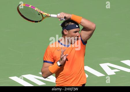 Rafael Nadal (ESP) defeated Sebastian Korda (USA) 6-2, 1-6, 7-6 (7-3), at the BNP Paribas Open being played at Indian Wells Tennis Garden in Indian Wells, California on March 12, 2022: © Karla Kinne/Tennisclix/CSM Stock Photo