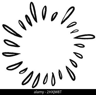 starburst doodle sketch hand drawn. Vector illustration Stock Vector