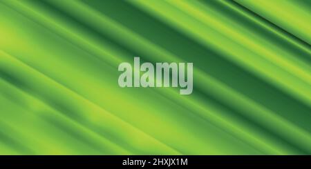 Abstract green background with dynamic colorful diagonal lines. Design for poster, banner, card. 3D images with a subtle blend, light line, gradient Stock Vector