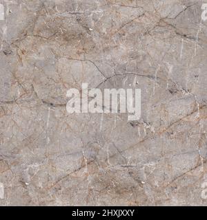 Grey marble texture with small cracks. Seamless square background, tile ready. Stock Photo