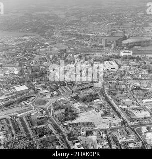 Aerial views of Reading, Berkshire. 26th October 1976. Stock Photo