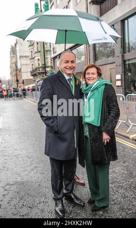 Taoiseach Micheal Martin And His Wife Mary O Shea At Dublin Castle For taoiseach-micheal-martin-and-his-wife-mary-o-shea-at-dublin-castle-for