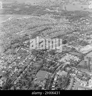 Aerial views of Reading, Berkshire. 26th October 1976. Stock Photo