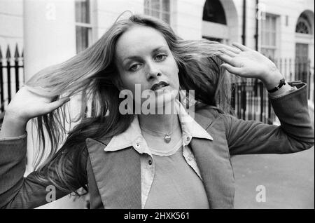 Model and actress Twiggy in London. 2nd June 1976. Stock Photo