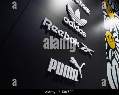 March 10, 2022, Moscow, Russia: An adidas store logo seen in Moscow (Credit Image: © Alexander Sayganov/SOPA Images via ZUMA Press Wire) Stock Photo