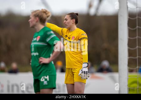 Durham, UK. 13th Mar, 2022. Lucy Thomas of Coventry during the FA WSL 2 football match between Durham and Coventry United at Maiden Castle Sports Park in Durham, England. Richard Callis/SPP Credit: SPP Sport Press Photo. /Alamy Live News Stock Photo