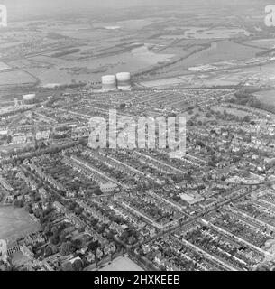 Aerial views of Reading, Berkshire. 26th October 1976. Stock Photo