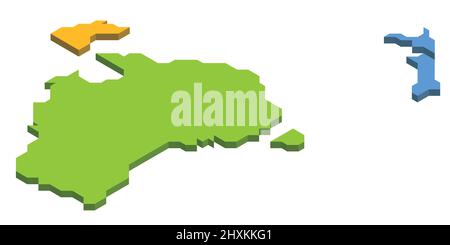 Isometric political map of Australia Stock Vector