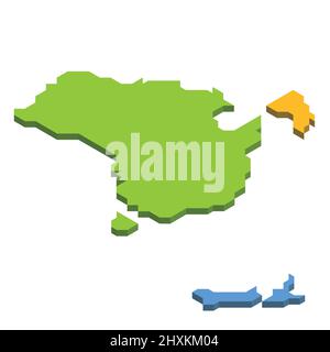 Isometric political map of Australia Stock Vector