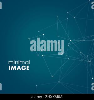 Abstract connection structure on dark background with connecting dots and lines Stock Vector
