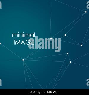 Abstract connection structure on dark background with connecting dots and lines Stock Vector