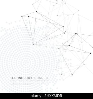Actual network connections background with dots and lines. Modern technology and social design Stock Vector