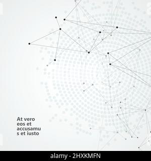 Actual network connections with dots and lines Stock Vector