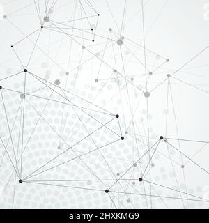 Actual network connections with dots and lines Stock Vector