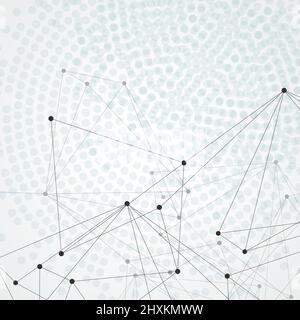 Actual network connections with dots and lines Stock Vector