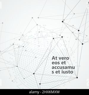 Actual network connections with dots and lines Stock Vector