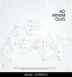 Actual network connections background with dots and lines. Modern technology and social design Stock Vector