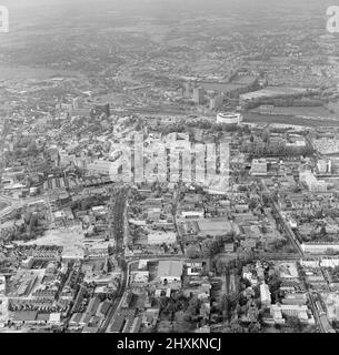 Aerial views of Reading, Berkshire. 26th October 1976. Stock Photo