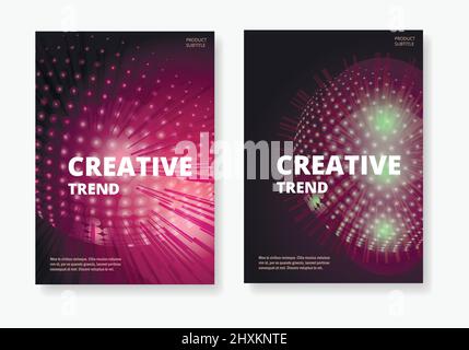 Abstract brochure design with circle and halftone effect Stock Vector
