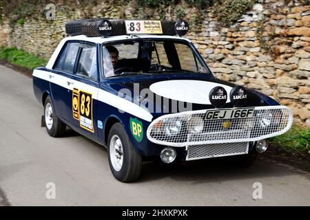 Classic Car Meet at Hook Norton Brewery Oxfordshire England uk March 2022 Stock Photo