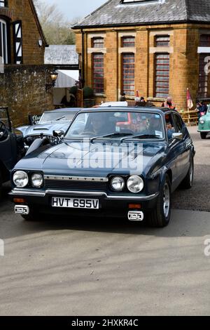 Classic Car Meet at Hook Norton Brewery Oxfordshire England uk March 2022 Stock Photo