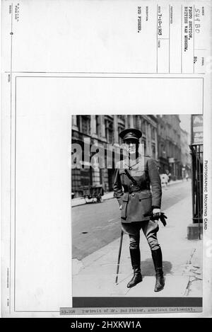 Bud Fisher. Collection of World War I Photographs, 1914-1918 that depict the military activities of British and other nation's armed forces and personnel during World War I. Stock Photo
