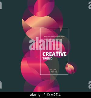 Geometric rounded shapes vector template Stock Vector