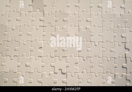 White puzzles texture. Business background. Framework Mockup Stock Photo