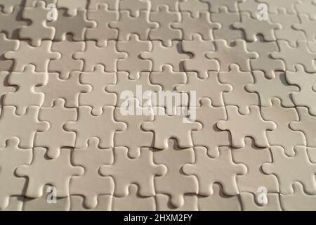 White gray puzzles texture. Business background. Framework Mockup Stock Photo