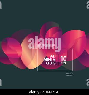 Geometric rounded shapes vector template Stock Vector
