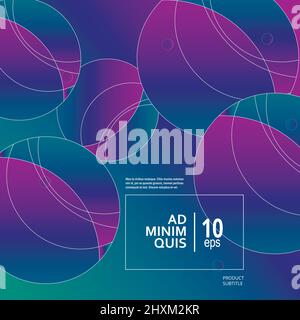 Geometric rounded shapes vector template Stock Vector