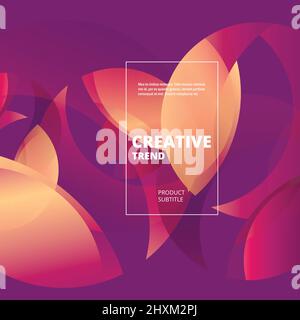 Geometric rounded shapes vector template Stock Vector