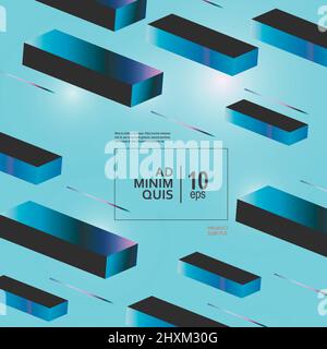 Vector isometric pattern background in square style Stock Vector