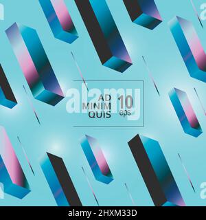 Modern isometric structure with parallelepipeds. Vector graphics background. Stock Vector