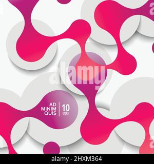 Vector abstract background with connect circles and circles shadows Stock Vector