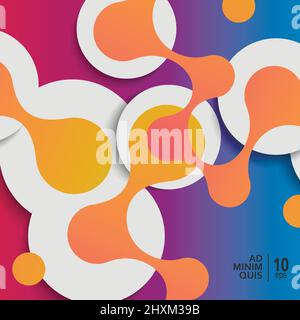 Vector abstract background with connect circles and circles shadows Stock Vector
