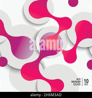 Vector abstract background with connect circles and circles shadows Stock Vector
