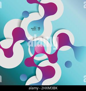 Vector abstract circles connected background Stock Vector