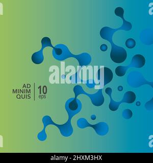 Vector abstract circles connected background. Minimalistic motion design Stock Vector